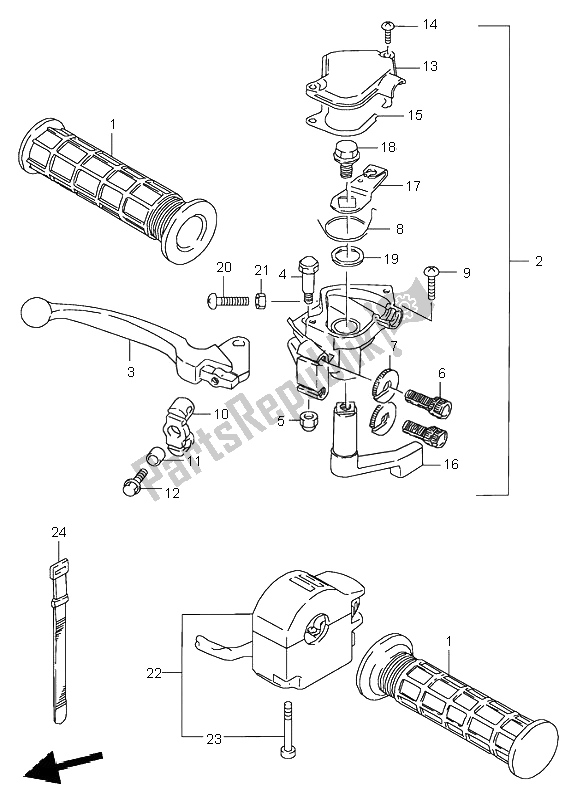 Toutes les pièces pour le Levier De Frein Avant du Suzuki LT 80 Quadsport 2002