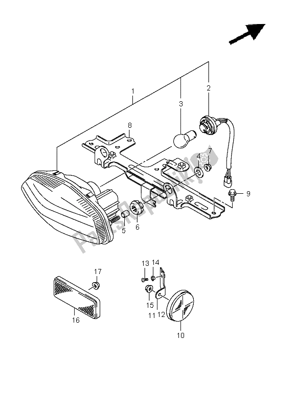 All parts for the Rear Combination Lamp (lt-a400fz P28) of the Suzuki LT A 400 FZ Kingquad ASI 4X4 2011