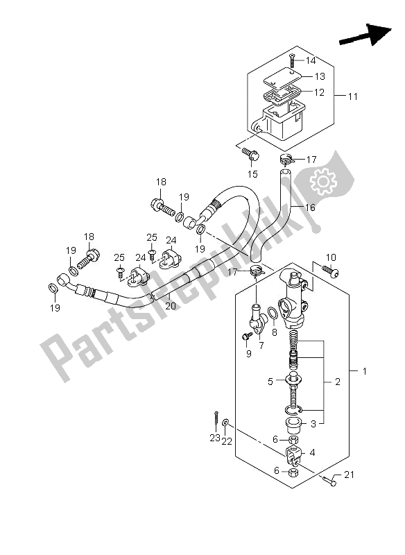 Todas las partes para Cilindro Maestro Trasero (gsf650-u-s-su) de Suzuki GSF 650 Nsnasa Bandit 2007