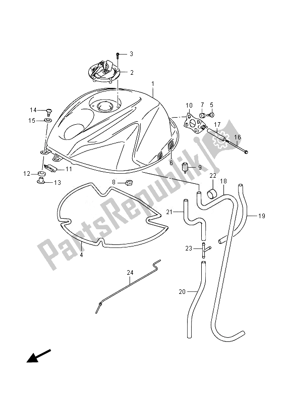 Todas las partes para Tanque De Combustible (gsx-r600u) de Suzuki GSX R 600 2014