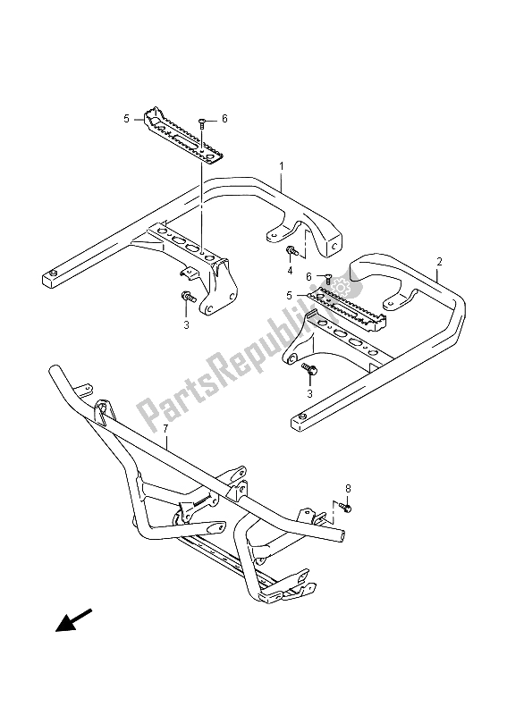 All parts for the Footrest of the Suzuki LT A 750 XVZ Kingquad AXI 4X4 2015
