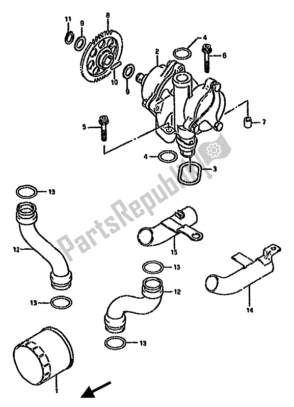 Todas las partes para Bomba De Aceite de Suzuki GSX 750F 1993