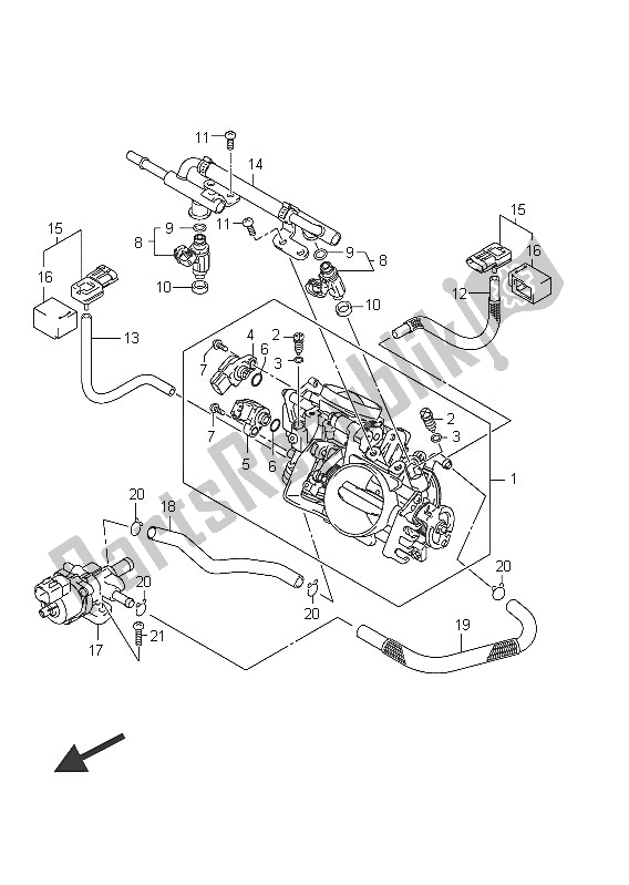 All parts for the Throttle Body of the Suzuki C 1800R VLR 1800 Intruder 2011