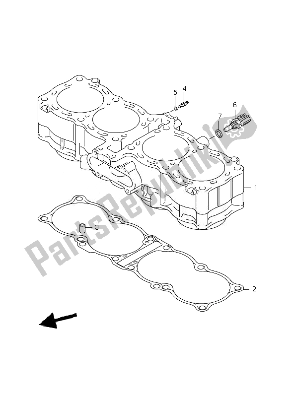 All parts for the Cylinder of the Suzuki GSF 650 Nsnasa Bandit 2007