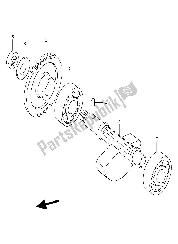 All parts for the Crank Balancer of the Suzuki DR Z 400E 2002