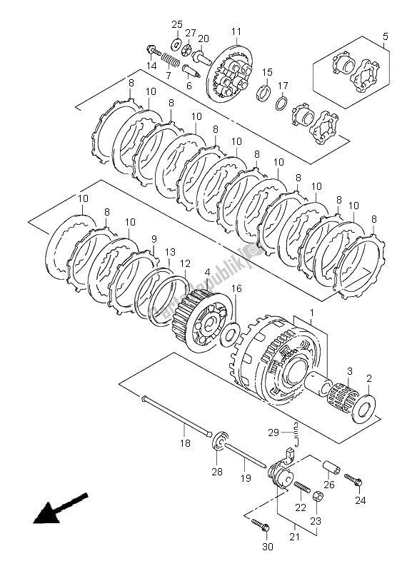 Tutte le parti per il Frizione del Suzuki TL 1000S 1999