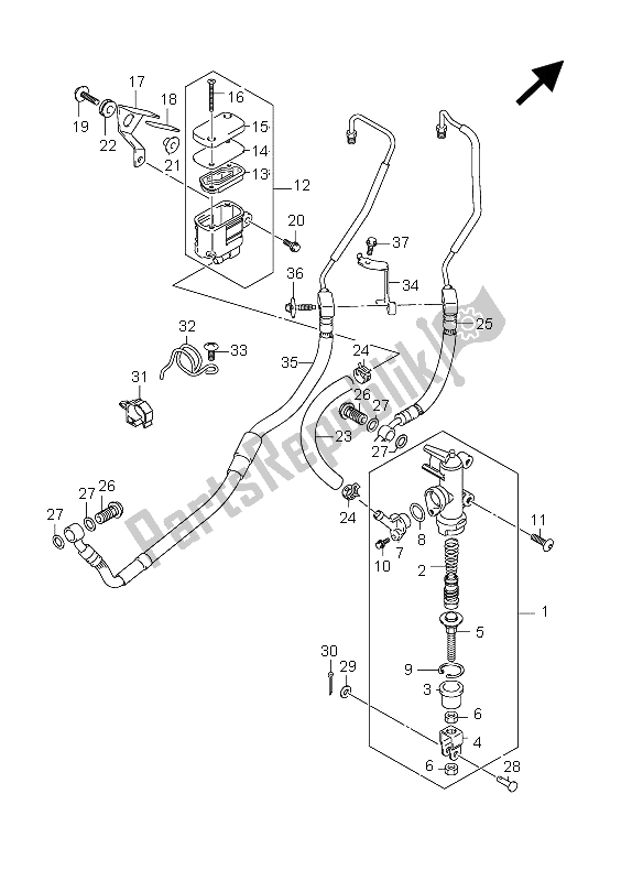 Todas las partes para Cilindro Maestro Trasero (gsr750a E21) de Suzuki GSR 750A 2012