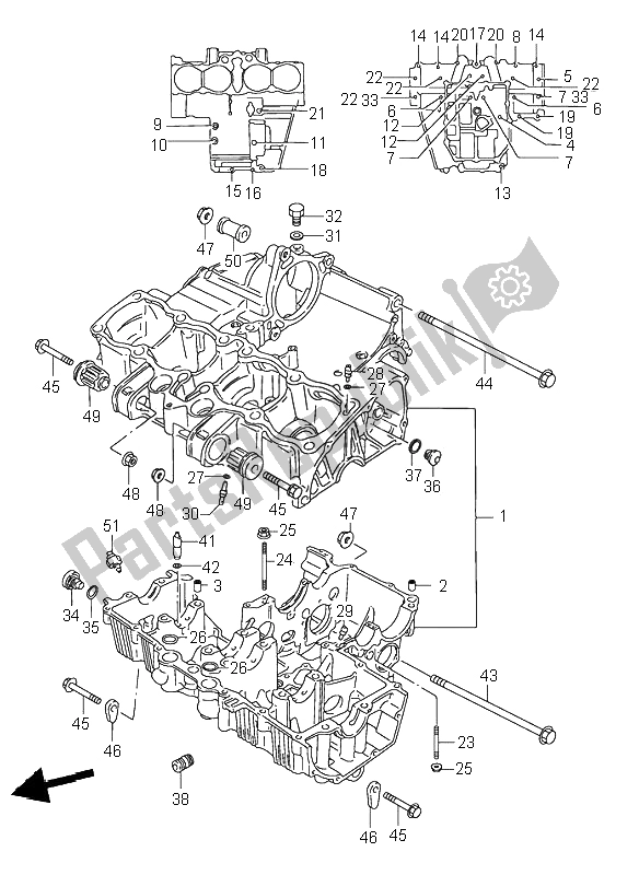 Tutte le parti per il Carter del Suzuki GSX 750F 1995