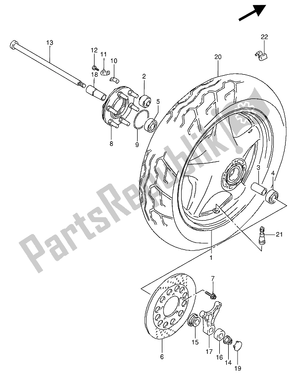 Todas las partes para Rueda Trasera de Suzuki VX 800U 1991