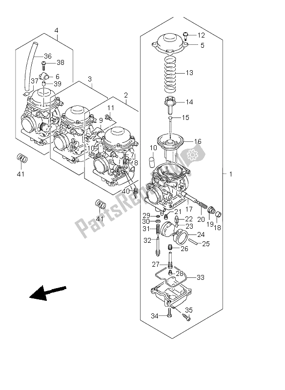 Toutes les pièces pour le Carburateur du Suzuki GSF 600 NS Bandit 2001