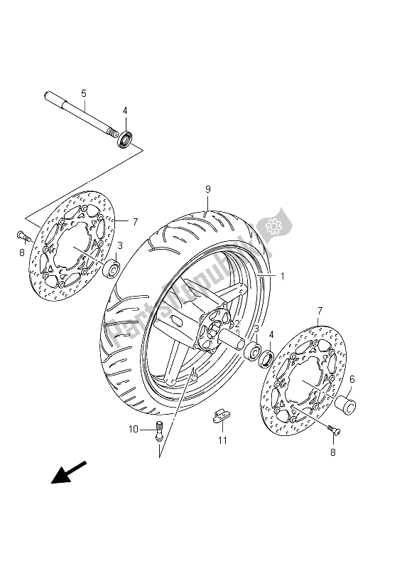 Tutte le parti per il Ruota Anteriore (gsx650f E21) del Suzuki GSX 650 FA 2012