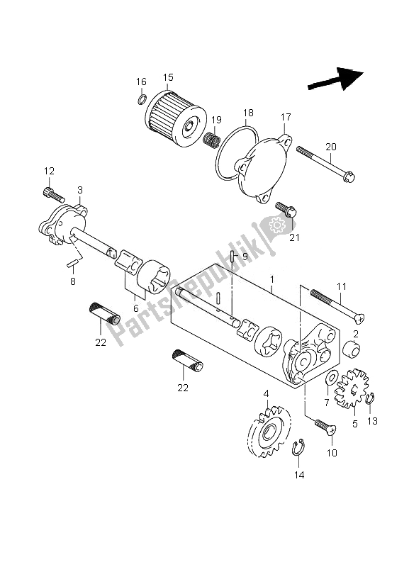 All parts for the Oil Pump of the Suzuki LT R 450 Quadracer 2007