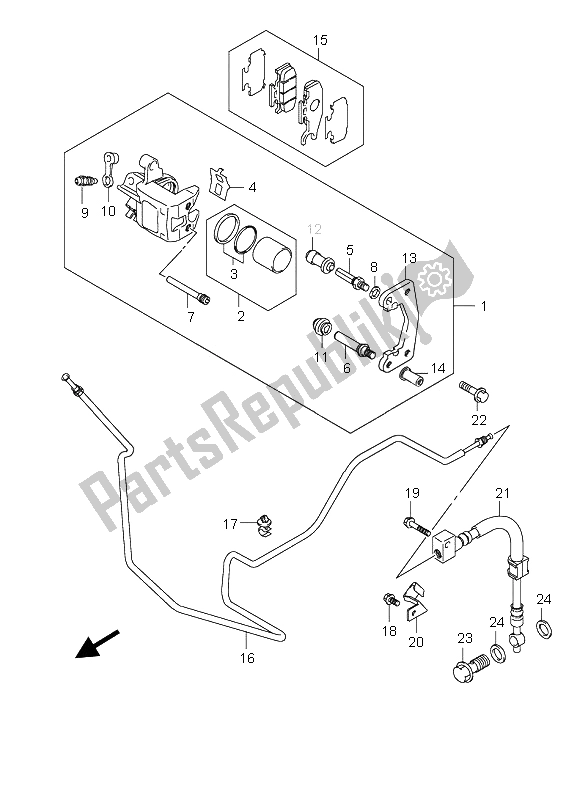 Todas las partes para Pinza Trasera de Suzuki UH 200 Burgman 2008