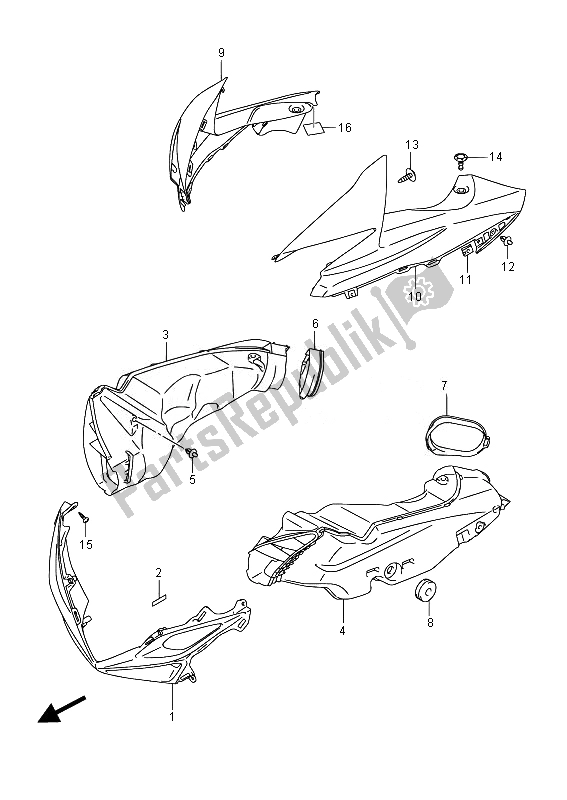 All parts for the Air Intake Pipe of the Suzuki GSX R 600 2014