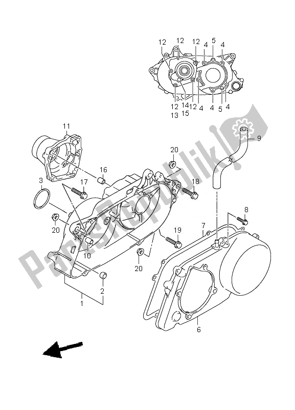 Tutte le parti per il Caso Cvt del Suzuki LT Z 50 4T Quadsport 2007