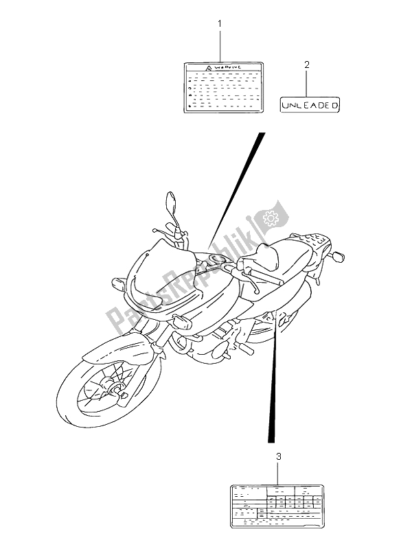 Tutte le parti per il Etichetta del Suzuki XF 650 Freewind 1999