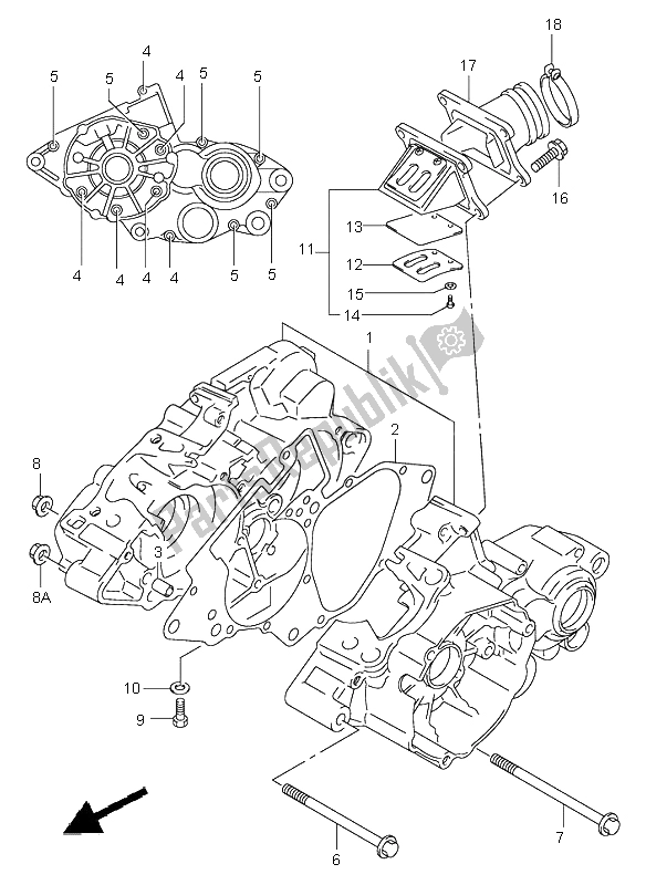 Todas as partes de Bloco Do Motor do Suzuki RM 85 SW LW 2003