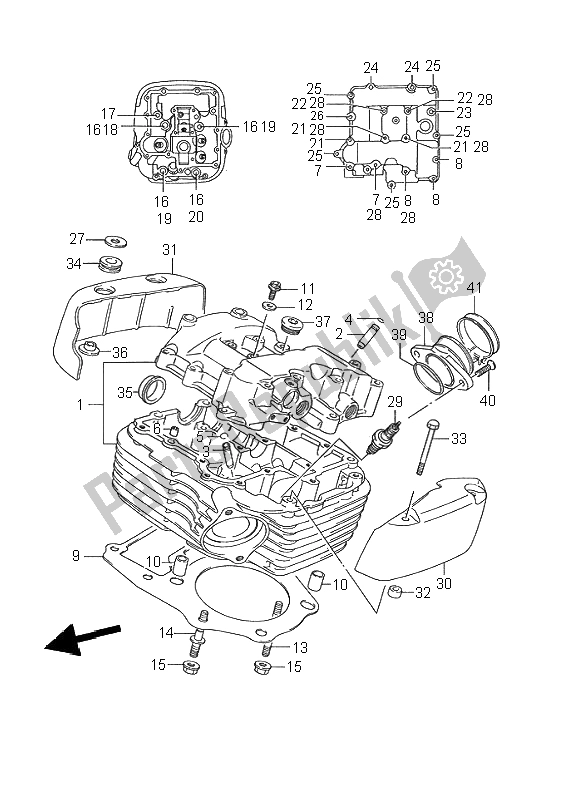 Todas las partes para Culata (trasera) de Suzuki VS 1400 Intruder 1995