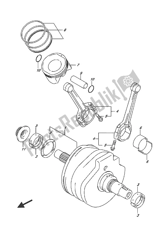 Tutte le parti per il Albero A Gomiti del Suzuki VL 1500 BT Intruder 2016