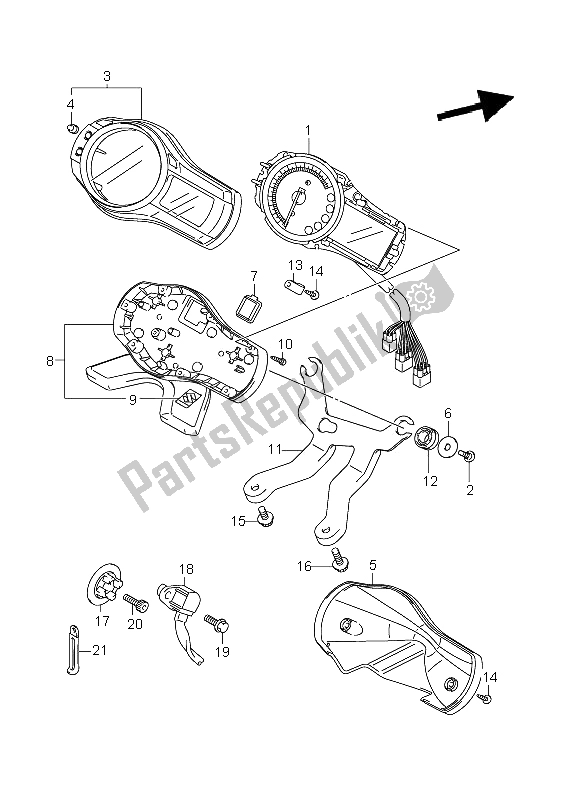 Toutes les pièces pour le Compteur De Vitesse (gsf1250 E21) du Suzuki GSF 1250A Bandit 2011
