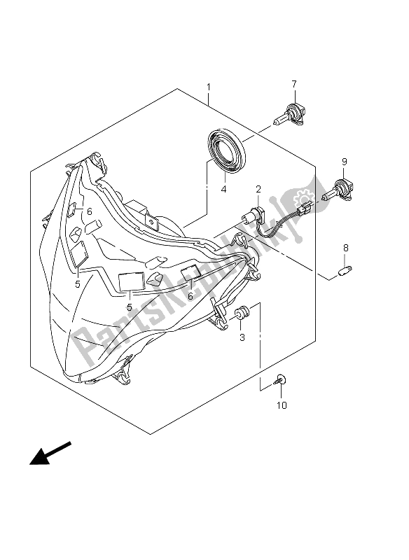 Tutte le parti per il Proiettore (gsx-r1000 E21) del Suzuki GSX R 1000 2012