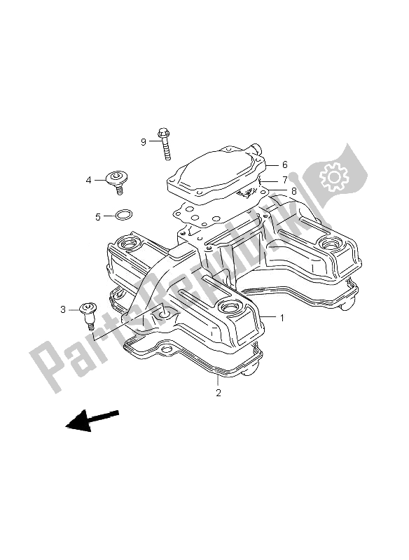 Alle onderdelen voor de Kleppendeksel van de Suzuki GS 500 EF 2007