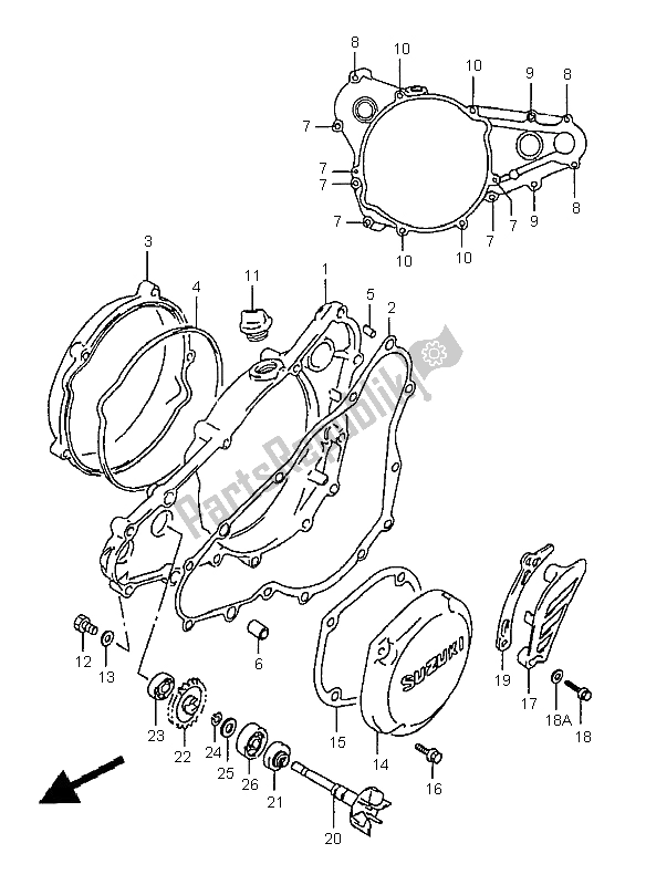 Todas las partes para Tapa Del Cárter Y Bomba De Agua de Suzuki RM 250 1999