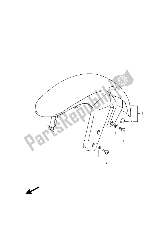 Tutte le parti per il Parafango Anteriore del Suzuki VZ 800 Intruder 2014