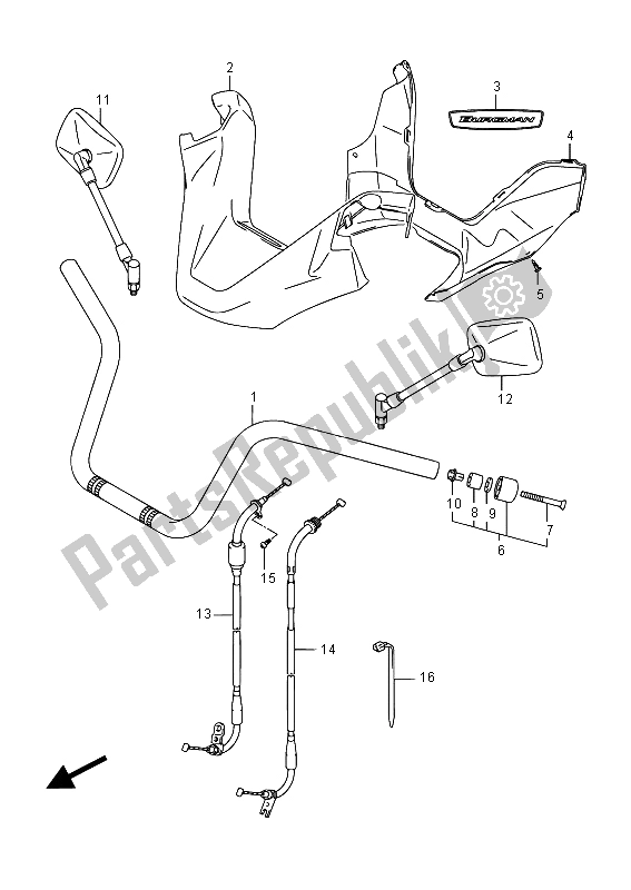 Todas las partes para Manillar (an400 E19) de Suzuki Burgman AN 400 AZA 2015