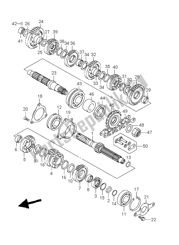 All parts for the Transmission of the Suzuki GSF 1250 Nsnasa Bandit 2008