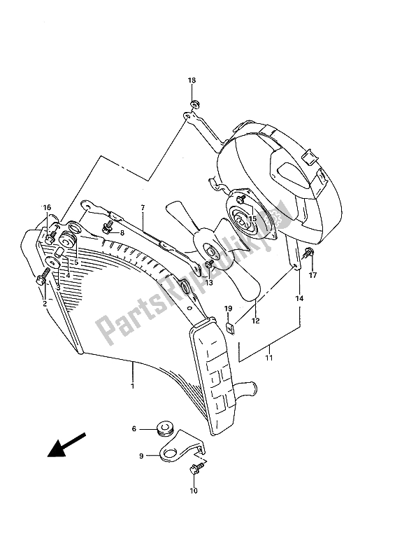 Todas las partes para Radiador de Suzuki GSX R 750W 1992