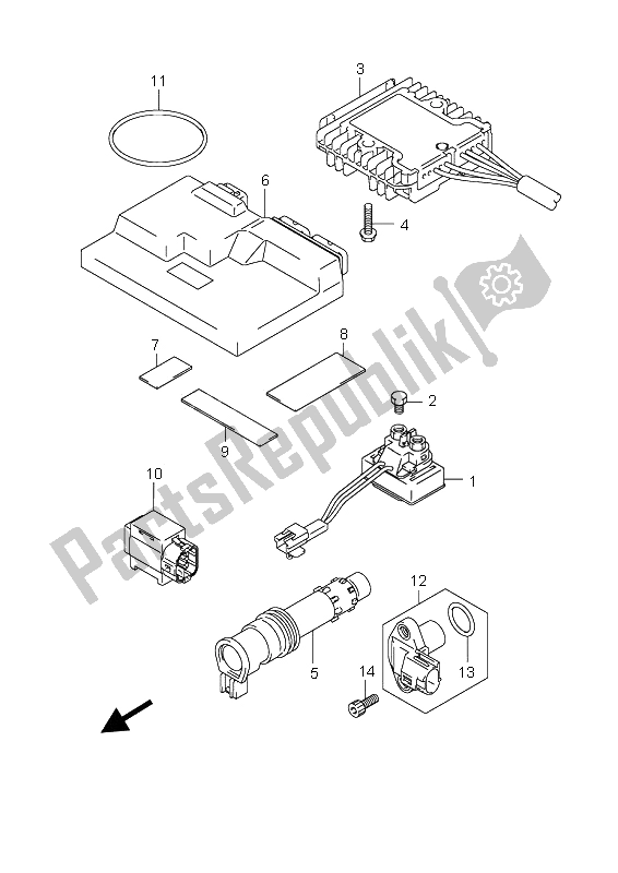 All parts for the Electrical of the Suzuki AN 650 AAZ Burgman Executive 2008