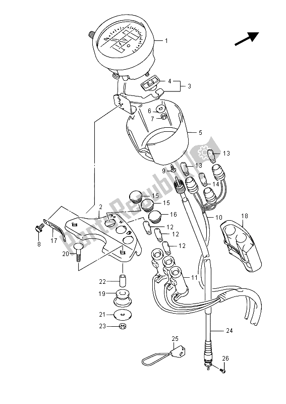 All parts for the Speedometer (e02) of the Suzuki RV 125 2015