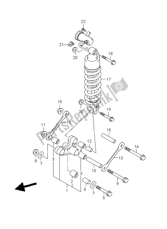 All parts for the Rear Cushion Lever of the Suzuki DL 1000 V Strom 2009