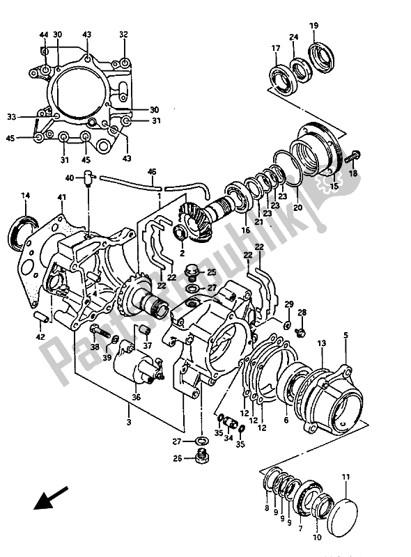 Alle onderdelen voor de Secundaire Aandrijving van de Suzuki GV 1400 Gdgcgt 1986