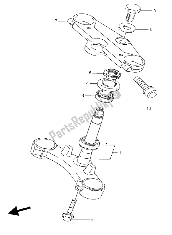 Alle onderdelen voor de Stuurpen van de Suzuki GSX 600F 1996