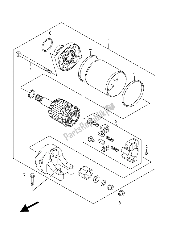 Tutte le parti per il Motore Di Avviamento del Suzuki GSR 750A 2012