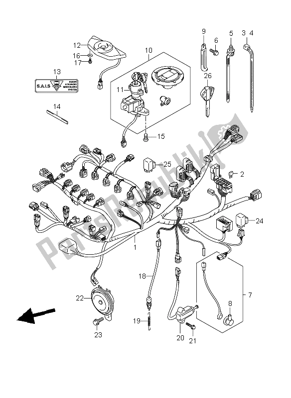 Toutes les pièces pour le Faisceau De Câblage du Suzuki GSR 600 2006