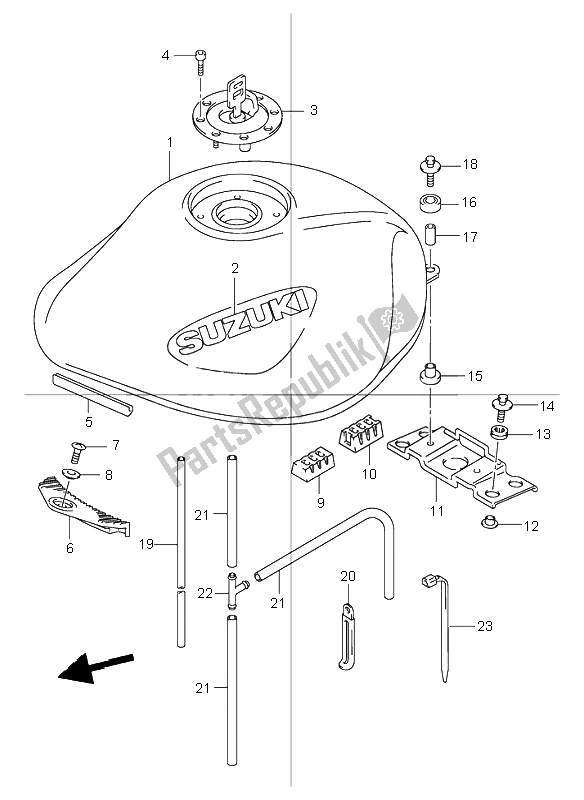 Wszystkie części do Zbiornik Paliwa Suzuki GSF 600 NS Bandit 2001