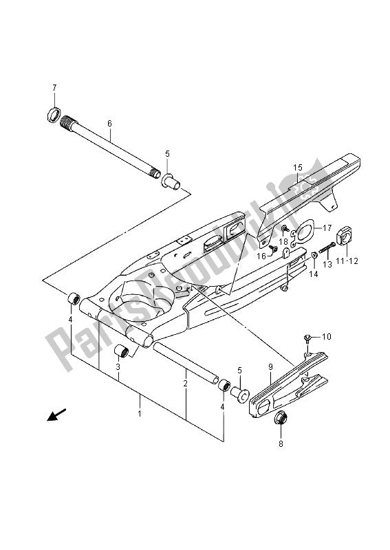 Todas las partes para Basculante Trasero de Suzuki DL 1000A V Strom 2014