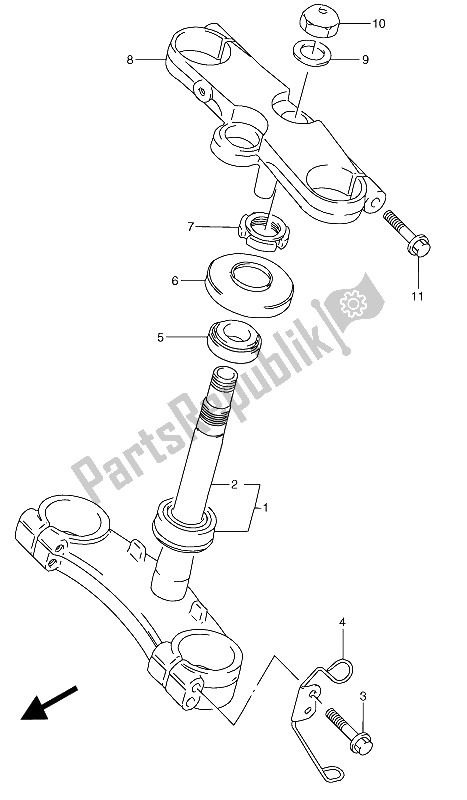 Todas as partes de Haste De Direção do Suzuki RGV 250 1992