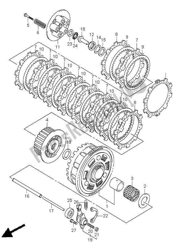 Todas las partes para Embrague de Suzuki GSX R 750 2002