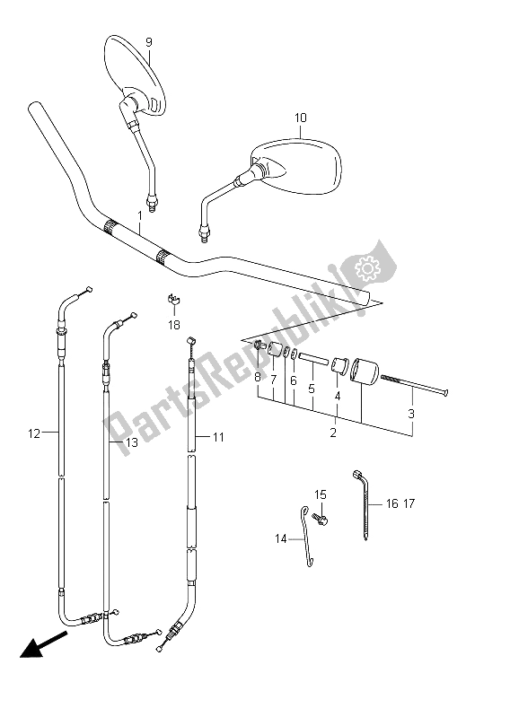 Toutes les pièces pour le Guidon (vz800 E24) du Suzuki VZ 800 Intruder 2011