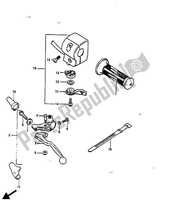 Todas las partes para Interruptor De La Manija Izquierda de Suzuki GS 850G 1986