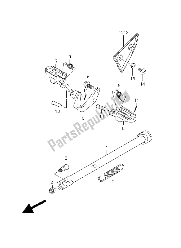 All parts for the Stand of the Suzuki DR Z 125 SW LW 2010