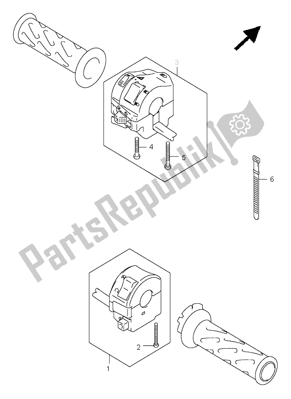 All parts for the Handle Switch of the Suzuki DL 1000 V Strom 2006