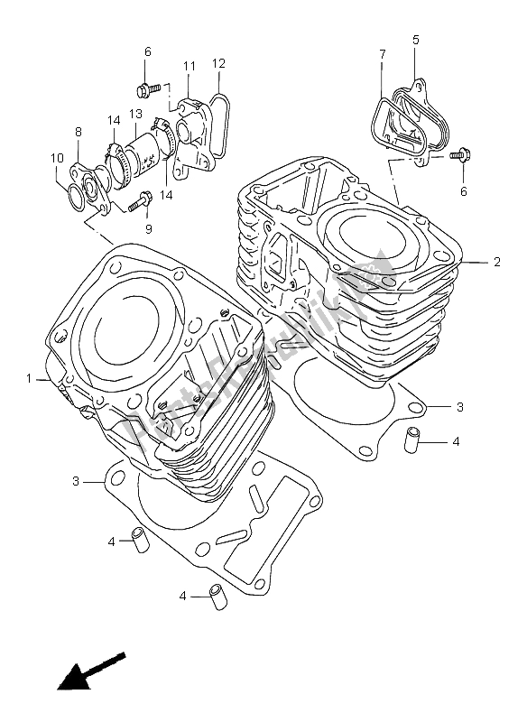 Todas as partes de Cilindro do Suzuki VZ 800 Marauder 1998