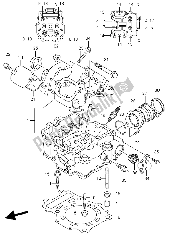 Wszystkie części do G? Owica Cylindra Suzuki LT A 500F Vinson 4X4 2003