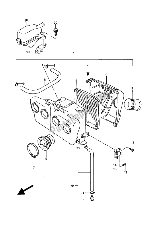 Todas as partes de Filtro De Ar do Suzuki GSX R 750W 1992