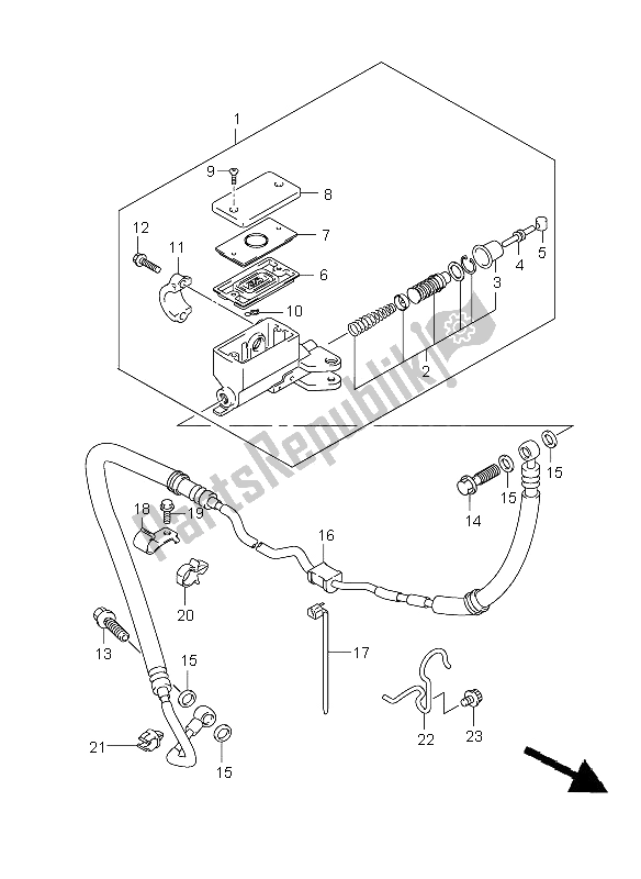 All parts for the Clutch Master Cylinder (gsf1250s-sa) of the Suzuki GSF 1250 Nsnasa Bandit 2008